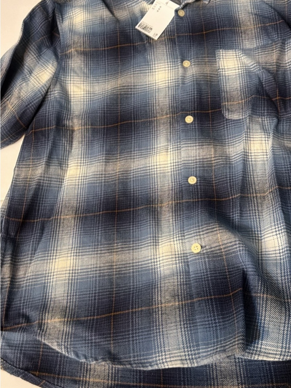 H&M Blue and White Plaid Button-Down Shirt